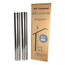 Kit 2 Canos 1m Inox Ø 110mm Para Chaminé Fogão à Lenha Lareira - N1 Hedlund Kit 2 Canos 1m Inox Ø 110mm Para Chaminé Fogão à Lenha Lareira - N1 Hedlund