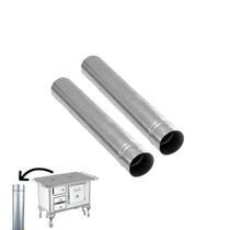 Kit 2 Canos Para Chaminé Fogão a Lenha Galvanizado 33cm 115mm - 1816 Hedlund