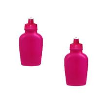 Kit 2 Cantis 500Ml Rosa Neon Plástico Premium