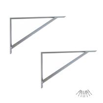 Kit 2 Cantoneiras Pia Balcão Prateleira Parafusar Aço Chato 50x34cm nv455