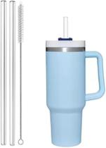 Kit 2 Canudos de substituição e 1 Escovinha de limpeza para copos e garrafas térmicas, compatível com Stanley 3 peças