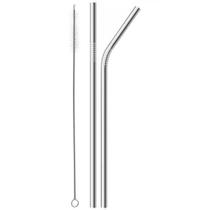 Kit 2 Canudos Inox Reutilizável(1 RETO e 1 CURVADO) Limpador