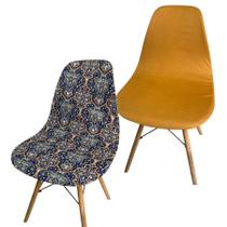 Kit 2 Capa Cadeira Charles Eames Eiffel Pé Palito Malha