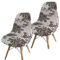 Kit 2 Capa Cadeira Charles Eames Eiffel Pé Palito Malha