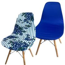 Kit 2 Capa Cadeira Charles Eames Eiffel Pé Palito Malha