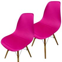 Kit 2 Capa Cadeira Charles Eames Eiffel Pé Palito Malha Lisa