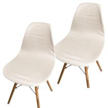 Kit 2 Capa Cadeira Charles Eames Eiffel Pé Palito Malha Lisa