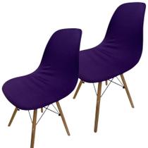 Kit 2 Capa Cadeira Charles Eames Eiffel Pé Palito Malha Lisa