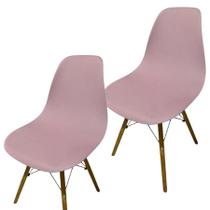 Kit 2 Capa Cadeira Charles Eames Eiffel Pé Palito Malha Lisa