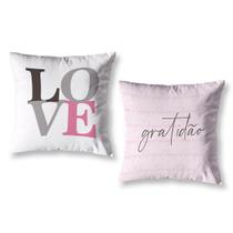 Kit 2 Capa de Almofada 40cm x 40cm Decorativas Estampadas Digital Coloridas Sala Sofá Quarto