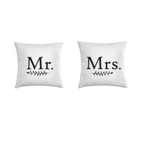 Kit 2 capa de almofada Mr and Mrs
