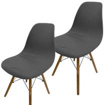 Kit 2 Capa de Cadeira Charles Eames Eiffel Pé Palito Malha Lisa