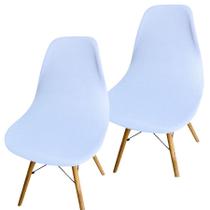 Kit 2 Capa de Cadeira Charles Eames Eiffel Pé Palito Malha Lisa