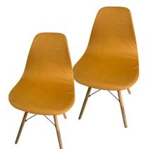 Kit 2 Capa de Cadeira Charles Eames Eiffel Pé Palito Malha Lisa