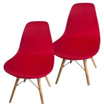 Kit 2 Capa de Cadeira Charles Eames Eiffel Pé Palito Malha Lisa