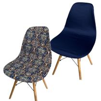 Kit 2 Capa de Cadeira Charles Eames Eiffel Pé Palito Malha Mista