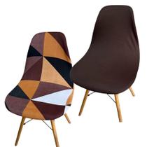 Kit 2 Capa de Cadeira Charles Eames Eiffel Pé Palito Malha Mista