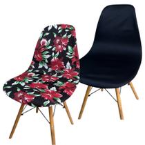 Kit 2 Capa de Cadeira Charles Eames Eiffel Pé Palito Malha Mista