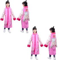 kit 2 Capa de chuva infantil para menina menino com capuz e bolsos pvc reforçada desenhada dinossauro princesa escolha a sua