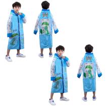 kit 2 Capa de chuva infantil para menina menino com capuz e bolsos pvc reforçada desenhada dinossauro princesa escolha a sua