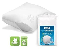 KIT 2 Capa de Travesseiro Protetor Impermeável Percal 200 Fios 100% Algodão Trisoft