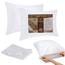 Kit 2 Capa de Travesseiro Protetora Impermeável Fronha Com Zíper 50x70cm Kit 2 Capa de Travesseiro Protetora Impermeável Fronha Com Zíper 50x70cm