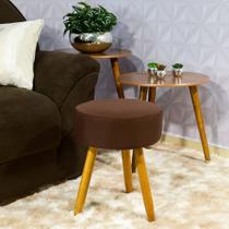 Kit 2 Capa Para Puff Luxo Linda Redondo Marrom