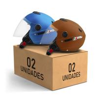 Kit 2 Capacete Aberto New Atomic Elite Masculino Feminino Pro Tork