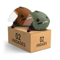 Kit 2 Capacete Aberto New Atomic Elite Masculino Feminino Pro Tork