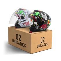 Kit 2 Capacete Aberto New Atomic Universe Pro Tork Brilhante Moto Masculino Feminino Segurança Conforto Qualidade