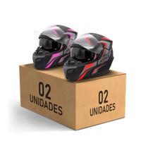 Kit 2 Capacete Attack Escamoteável HSA Moto Masculino Feminino
