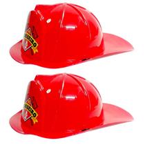 Kit 2 Capacete Bombeiro Brinquedo Fantasia Infantil Adulto Tamanho Único Kit 2 Capacete Bombeiro Brinquedo Fantasia Infantil Adulto Tamanho Único