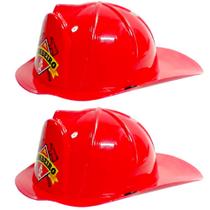 Kit 2 Capacete Bombeiro Brinquedo Fantasia Infantil Adulto Tamanho Único