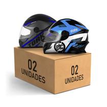Kit 2 Capacete Fechado Pro Tork R8 + Capacete Fechado Infantil Etceter Kids