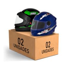 Kit 2 Capacete Fechado Sport Moto 788 + Liberty 4 Kids Feminino Masculino