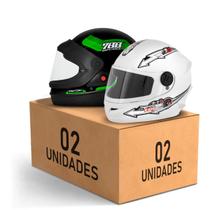 Kit 2 Capacete Fechado Sport Moto 788 + Liberty 4 Kids Feminino Masculino