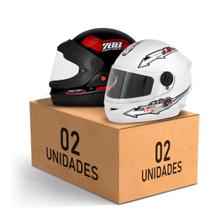Kit 2 Capacete Fechado Sport Moto 788 + Liberty 4 Kids Feminino Masculino