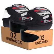 Kit 2 Capacete San Marino Automático Grafic Preto Com Viseira Extra Kit 2 Capacete San Marino Automático Grafic Preto Com Viseira Extra