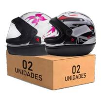 Kit 2 Capacete San Marino Automático Masculino Branco e Feminino Branco Kit 2 Capacete San Marino Automático Masculino Branco e Feminino Branco