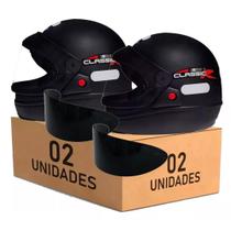 Kit 2 Capacete San Marino Classic Preto Fosco Com Viseiras Extra Kit 2 Capacete San Marino Classic Preto Fosco Com Viseiras Extra
