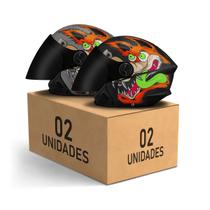 Kit 2 Capacetes Abertos Pro Tork New Liberty 3 Coyote Fosco Viseira Fumê Feminino Masculino Moto