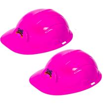 Kit 2 Capacetes Construtora Brinquedo Infantil e Adulto Rosa
