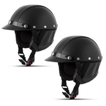 Kit 2 Capacetes Coquinho Custom Pro Tork Moto Vintage Retrô Masculino Feminino Estilo Segurança Qualidade Kit 2 Capacetes Coquinho Custom Pro Tork Moto Vintage Retrô Masculino Feminino Estilo Segurança Qualidade