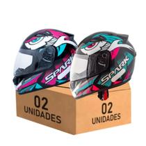 Kit 2 Capacetes Ebf Spark Dragon Rosa e Dragon Tiffany Fechado