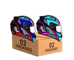 Kit 2 Capacetes Ebf Spark Spider Azul e Tiffany Kit 2 Capacetes Ebf Spark Spider Azul e Tiffany
