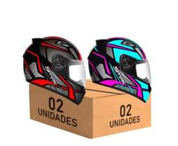 Kit 2 Capacetes Ebf Spark Spider Tiffany e Vermelho