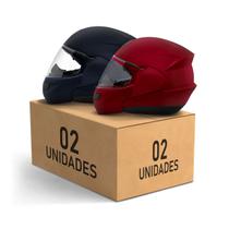 Kit 2 Capacetes Escamoteáveis Pro Tork Attack Elite Fosco Moto Proteção Segurança Feminino Masculino