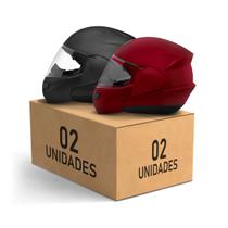 Kit 2 Capacetes Escamoteáveis Pro Tork Attack Elite Fosco Moto Proteção Segurança Feminino Masculino