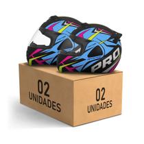 Kit 2 Capacetes Escamoteáveis Pro Tork V-Pro Jet Factor Fosco Feminino Masculino Moto