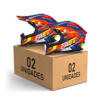 Kit 2 Capacetes Fast Tech Fantasy Limited Edition Motocross Off-Road Pro Tork Moto Masculino Feminino Aventura Estilo Resistência Segurança